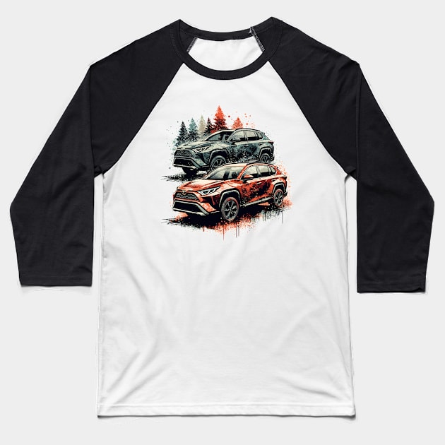 Toyota RAV4 Baseball T-Shirt by Vehicles-Art